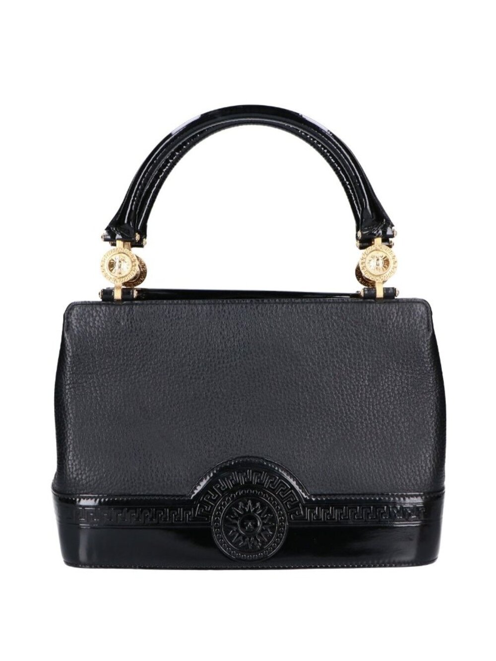 Versace Gianni Sunburst Leather Patent Handbag